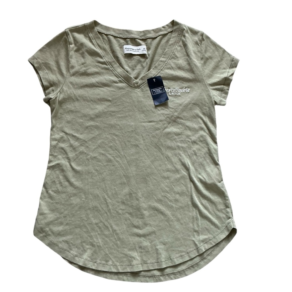 Abercrombie and fitch soft collection forest green v-neck tee shirt size XS